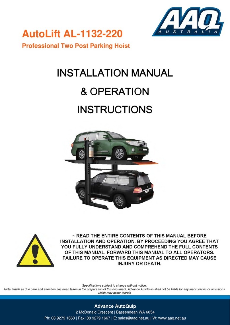 AAQ AutoLift AL-1132-220 Installation manual & operation instructions