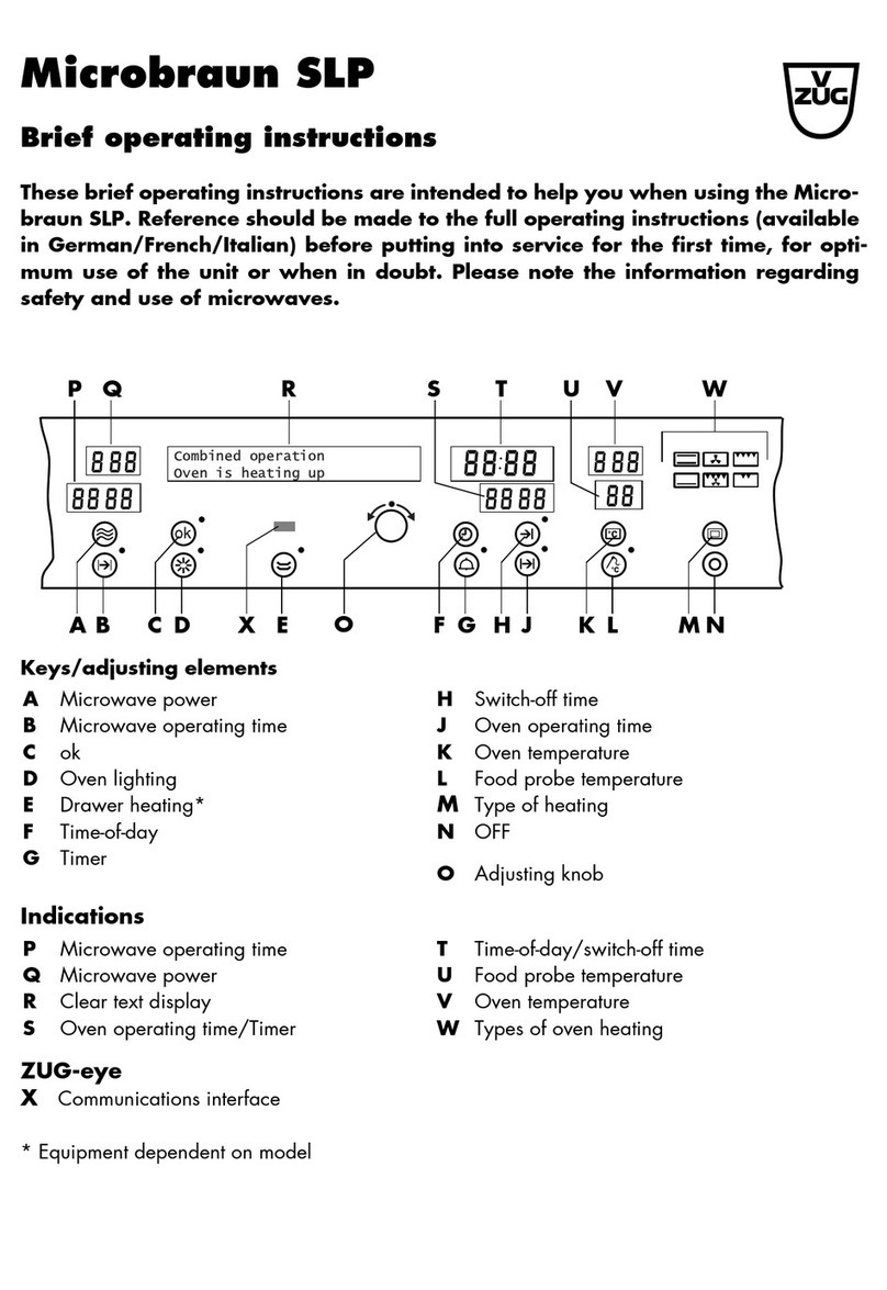 V-ZUG Microbraun SLP Brief operating instructions V-ZUG Microbraun SLP Brief operating instructions