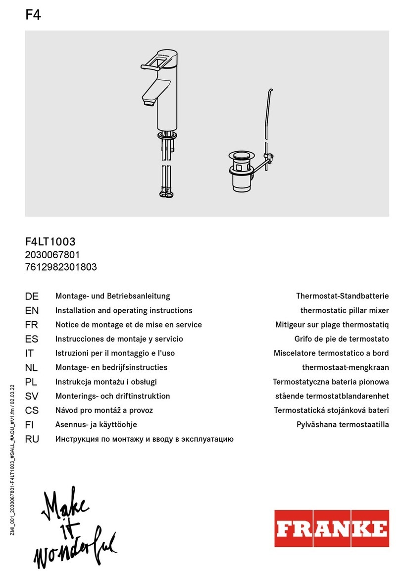 Franke F4LT1003 Installation and operating instructions Franke F4LT1003 Installation and operating instructions