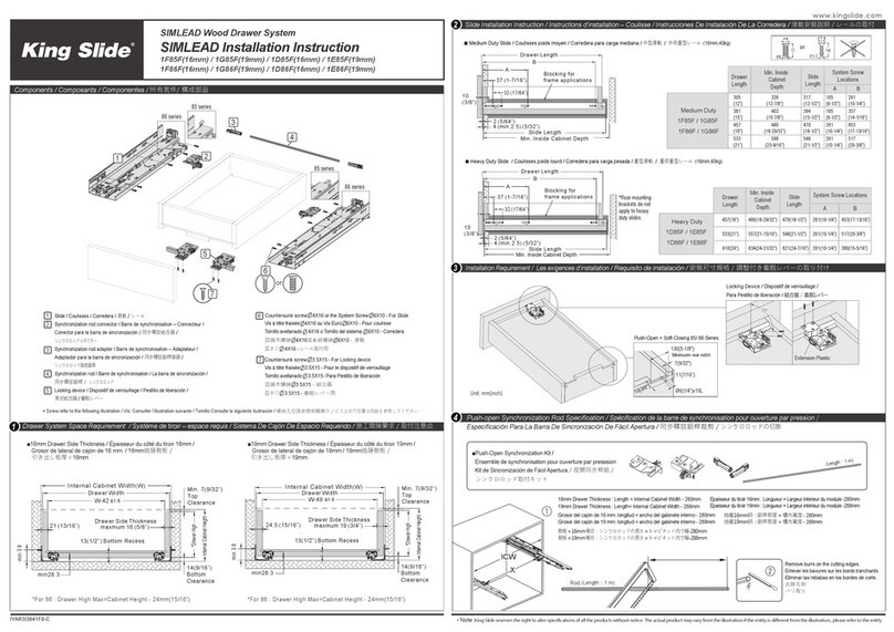 King Slide SIMLEAD 1F85F User manual
