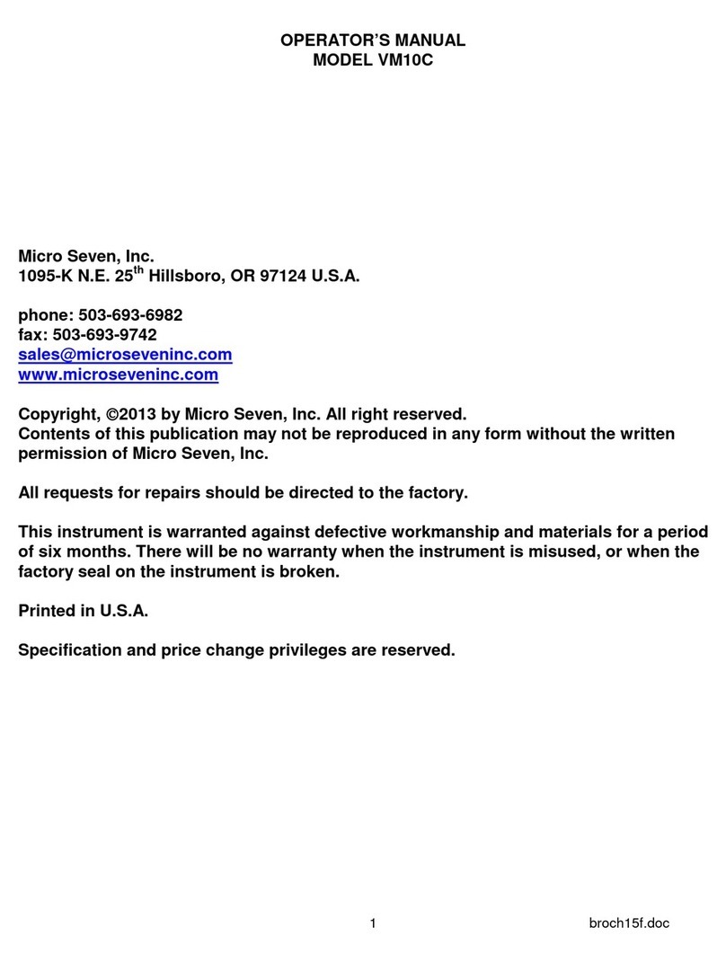 Micro Seven VM10C Operator's manual