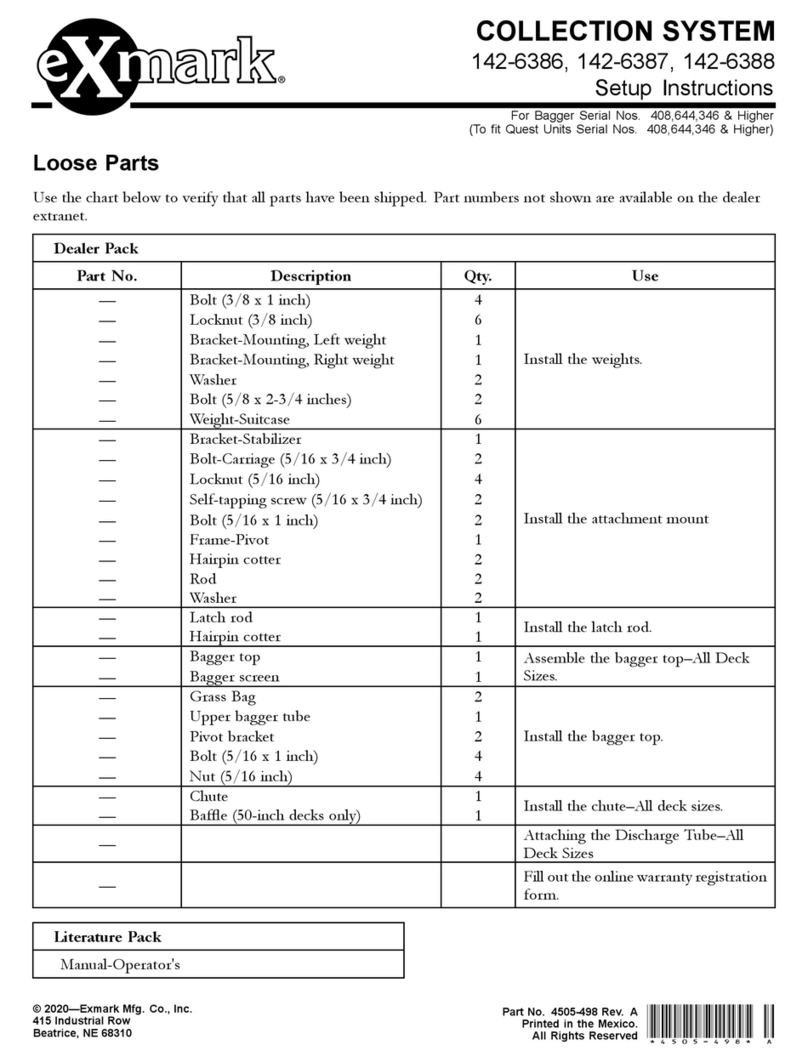 Exmark 142-6386 Setup instructions