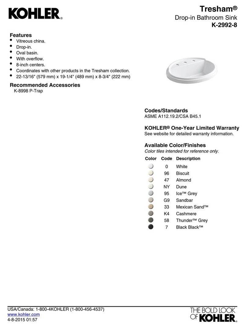 Kohler Tresham K-2992-8 User manual Kohler Tresham K-2992-8 User manual