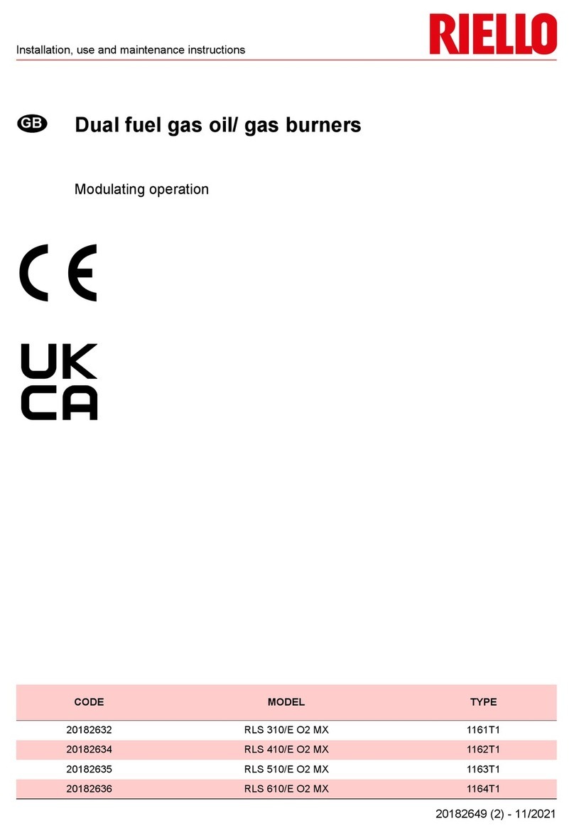 Riello RLS 310/E O2 MX Installation, use and maintenance instructions Riello RLS 310/E O2 MX Installation, use and maintenance instructions