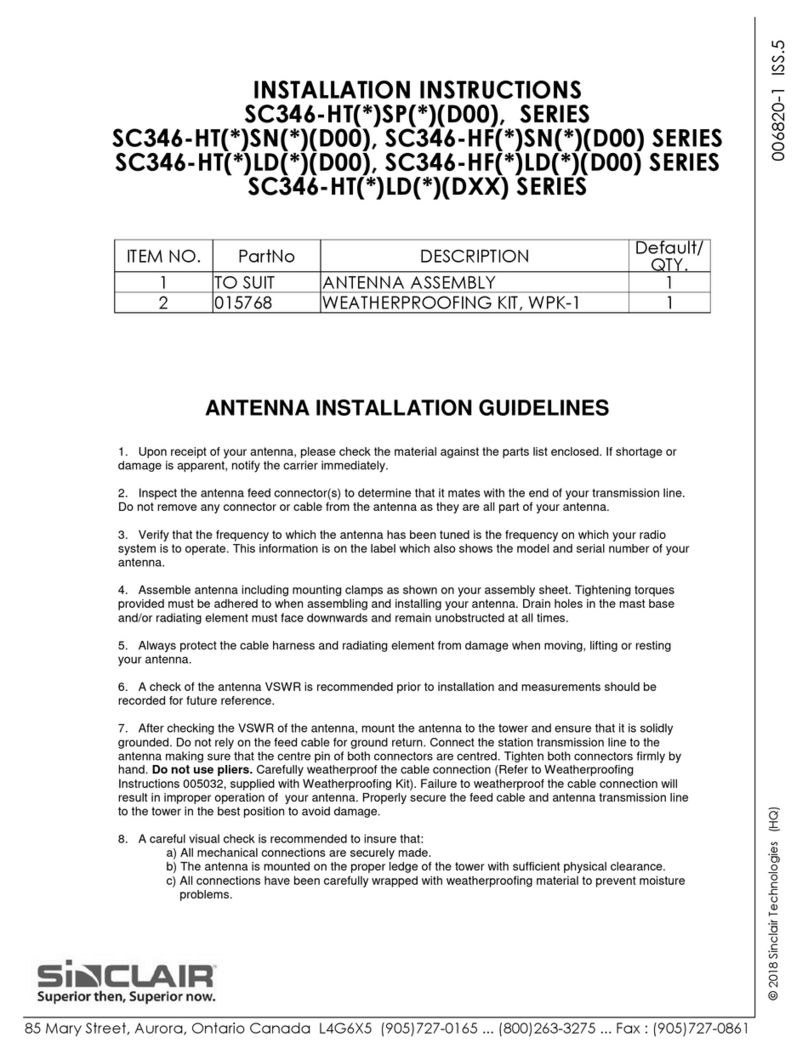 Sinclair SC346-HT SP Series installation instructions