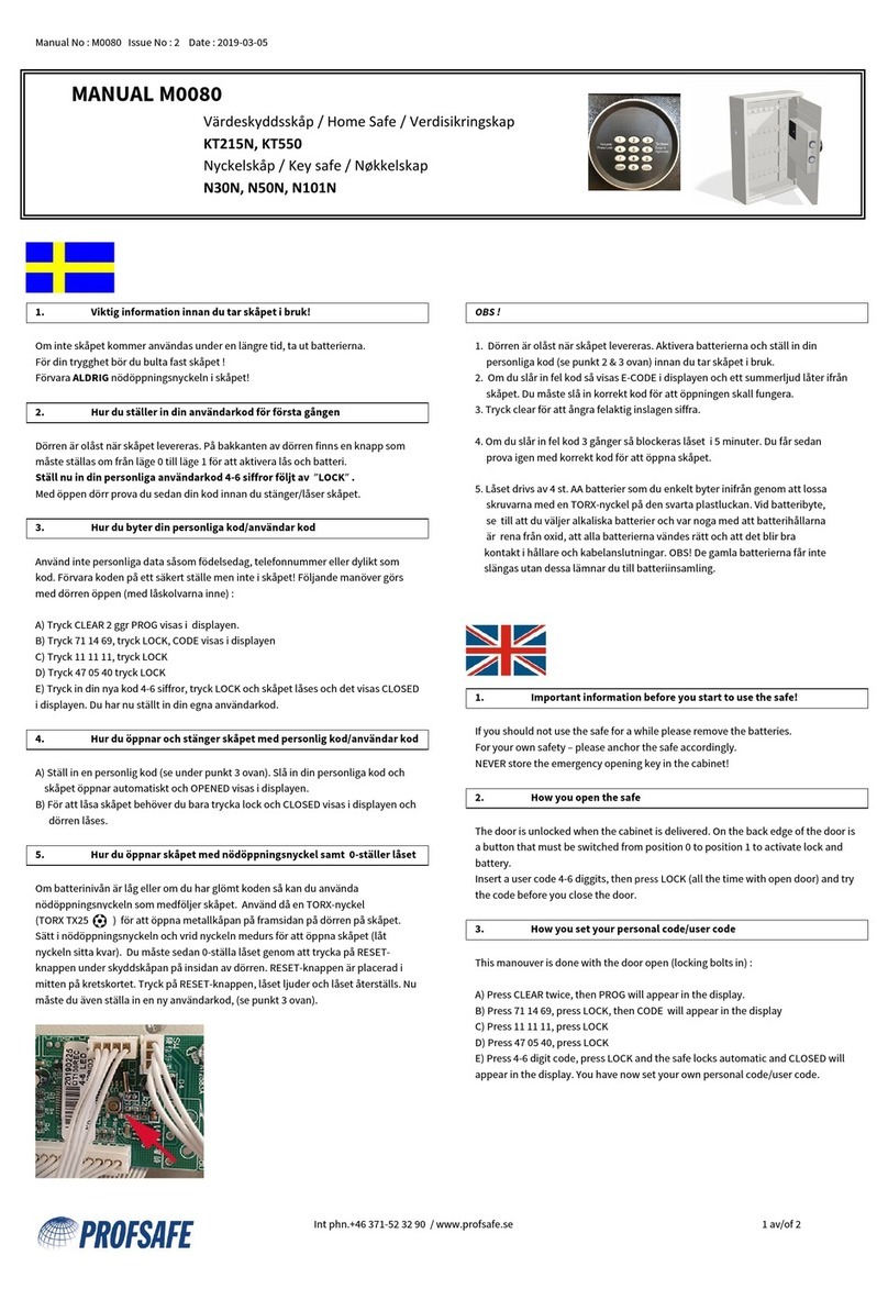 PROFSAFE KT215N quick start guide