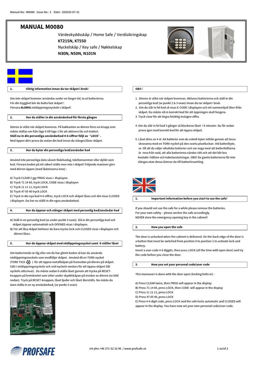 PROFSAFE KT215N quick start guide