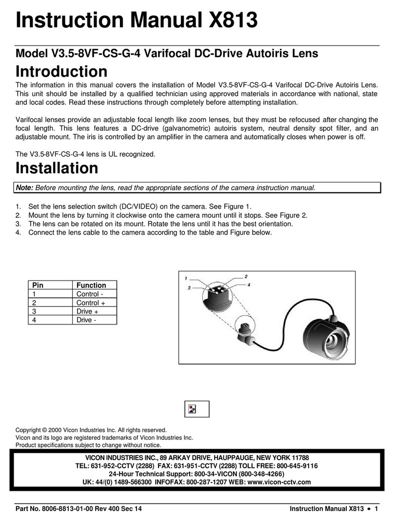 Vicon V3.5-8VF-CS-G-4 instruction manual