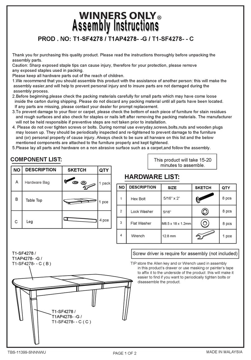 Winners Only T1-SF4278 User manual Winners Only T1-SF4278 User manual