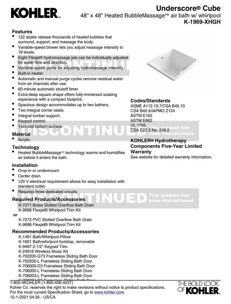 Kohler Underscore Cube User manual