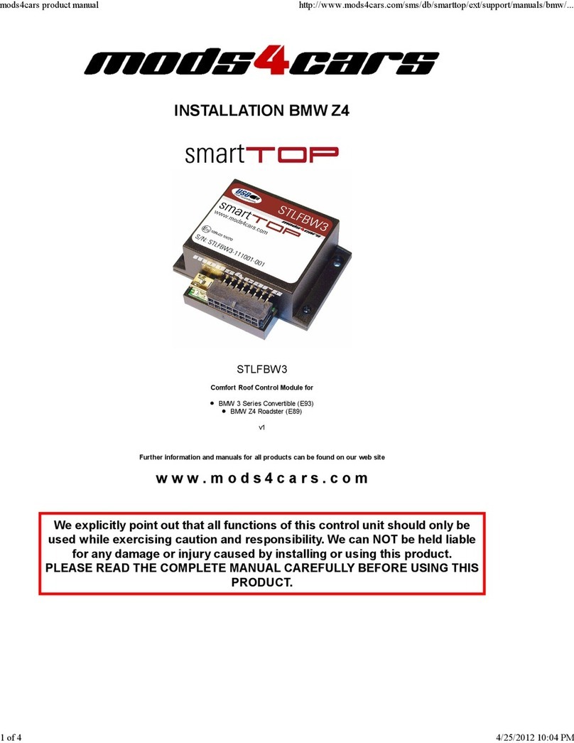 mods4cars smartTOP STLFBW3 User manual