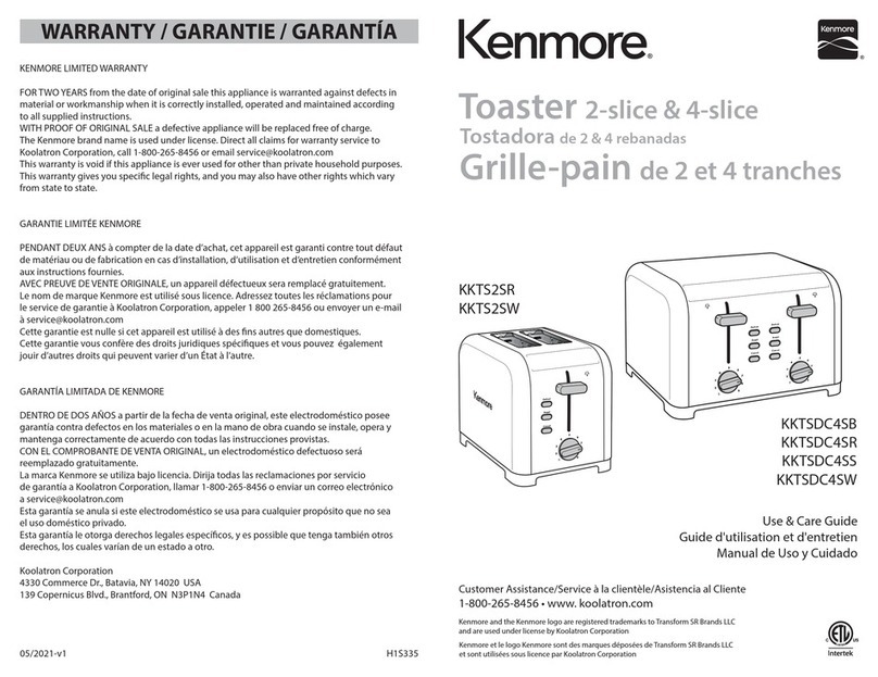 Kenmore KKTS2SR Use & care guide