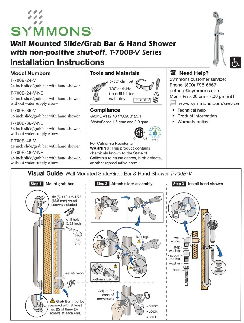 Symmons T-700B-V Series User manual