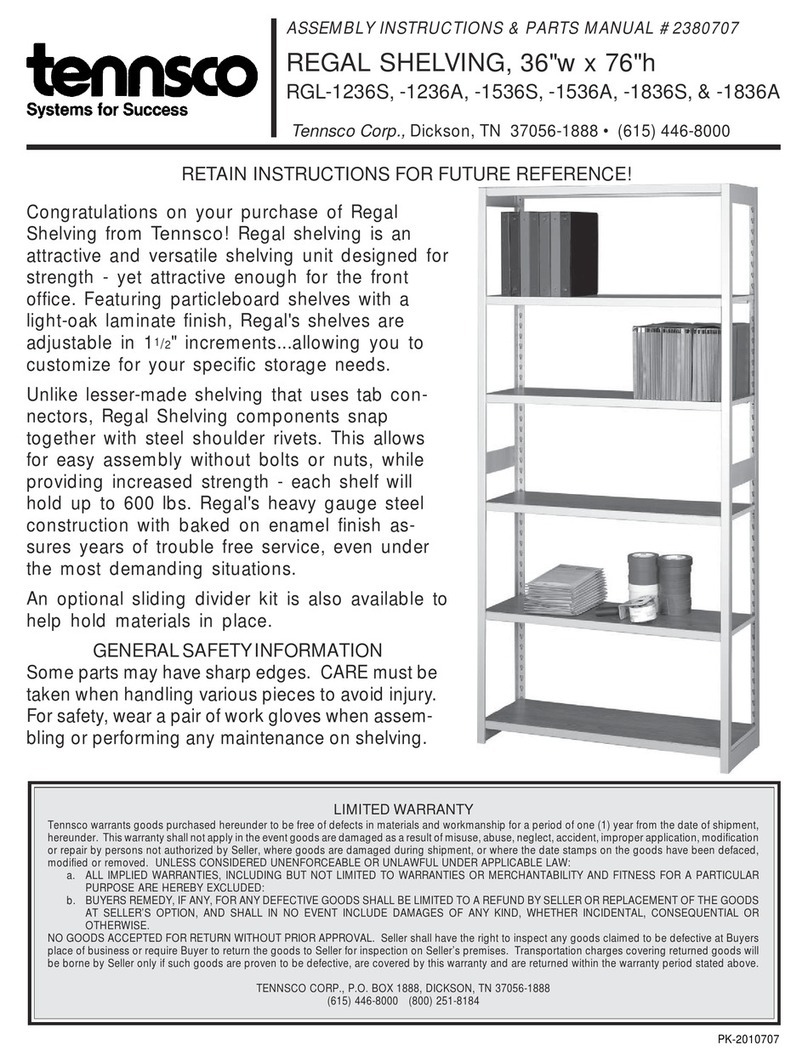 Tennsco RGL-1236S User manual