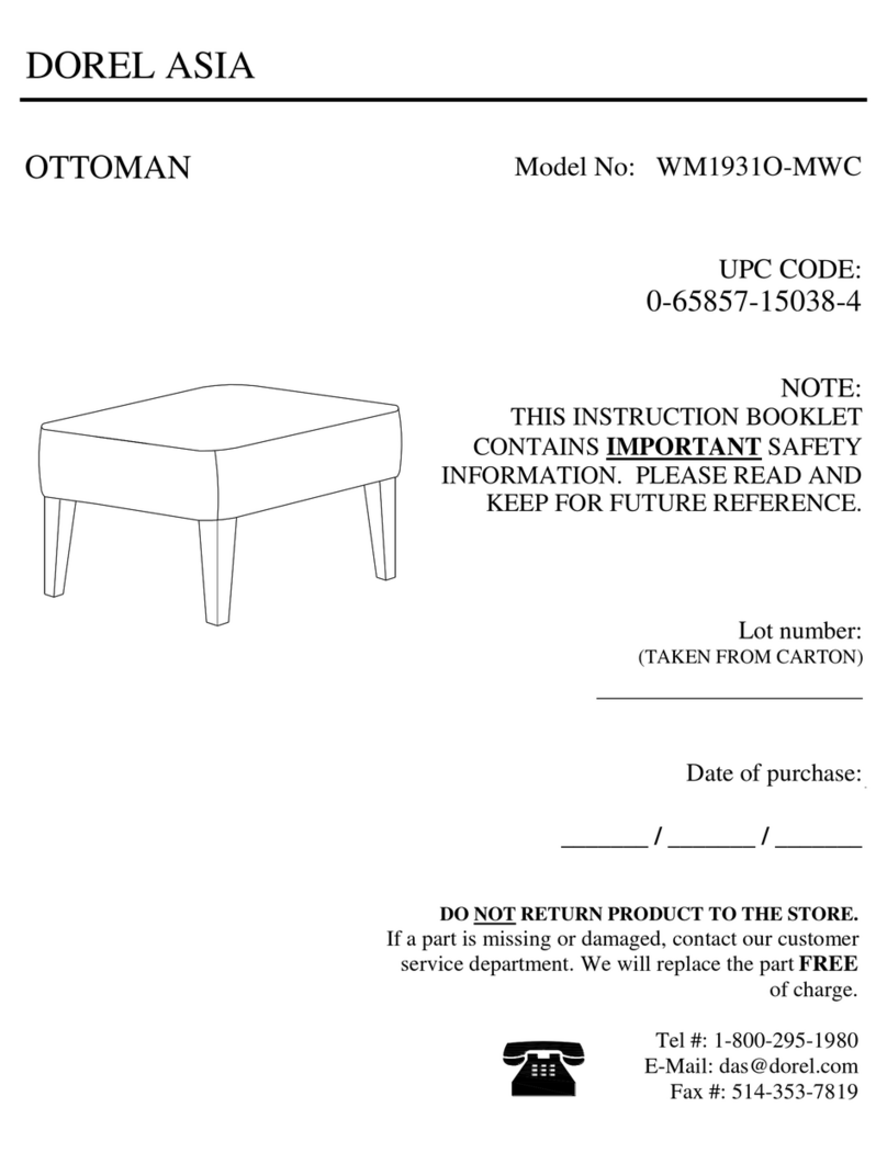 Dorel Asia OTTOMAN WM1931O-MWC User manual Dorel Asia OTTOMAN WM1931O-MWC User manual