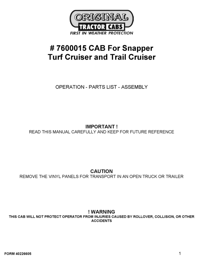 Original Tractor Cabs 7600015 OPERATION - PARTS LIST - ASSEMBLY