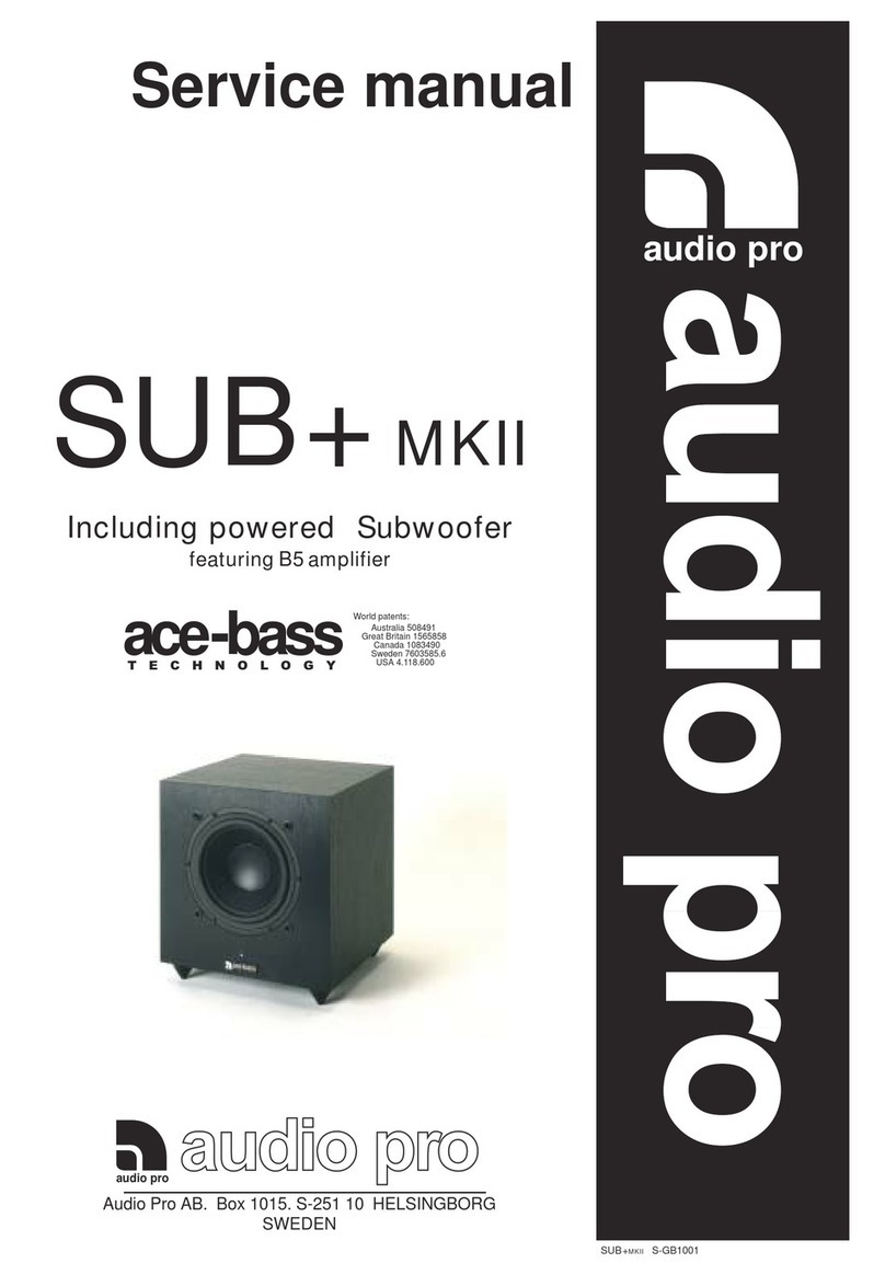 Audio Pro Sub+ MkII Service manual