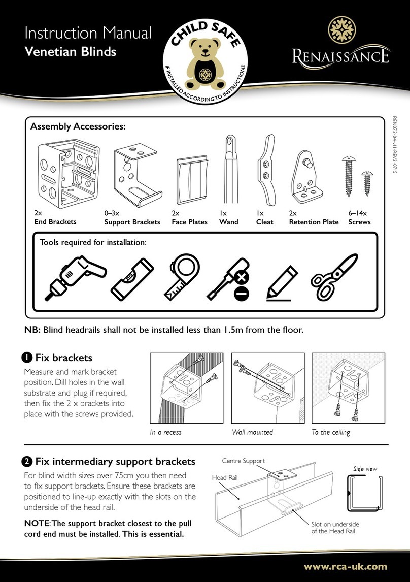 Renaissance Venetian Blinds instruction manual Renaissance Venetian Blinds instruction manual