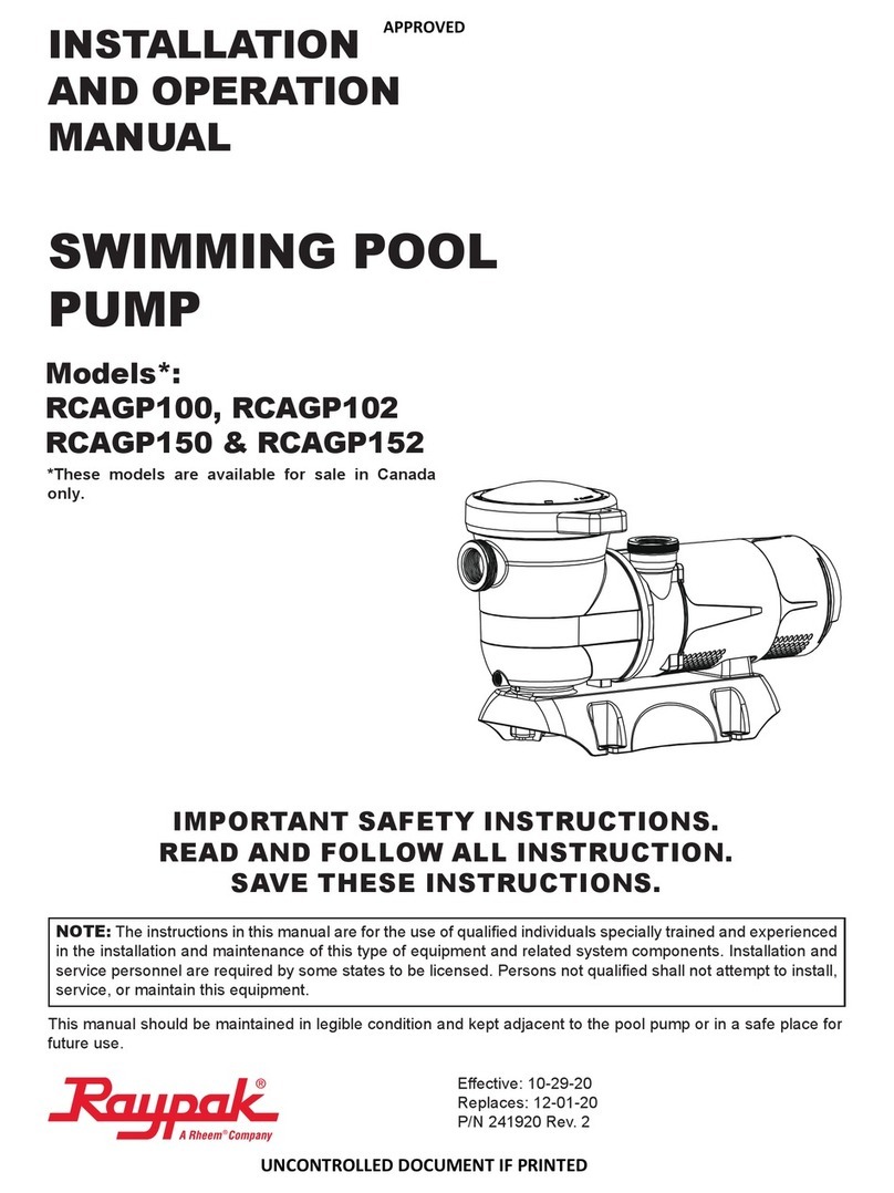 Rheem Raypak RCAGP100 User manual