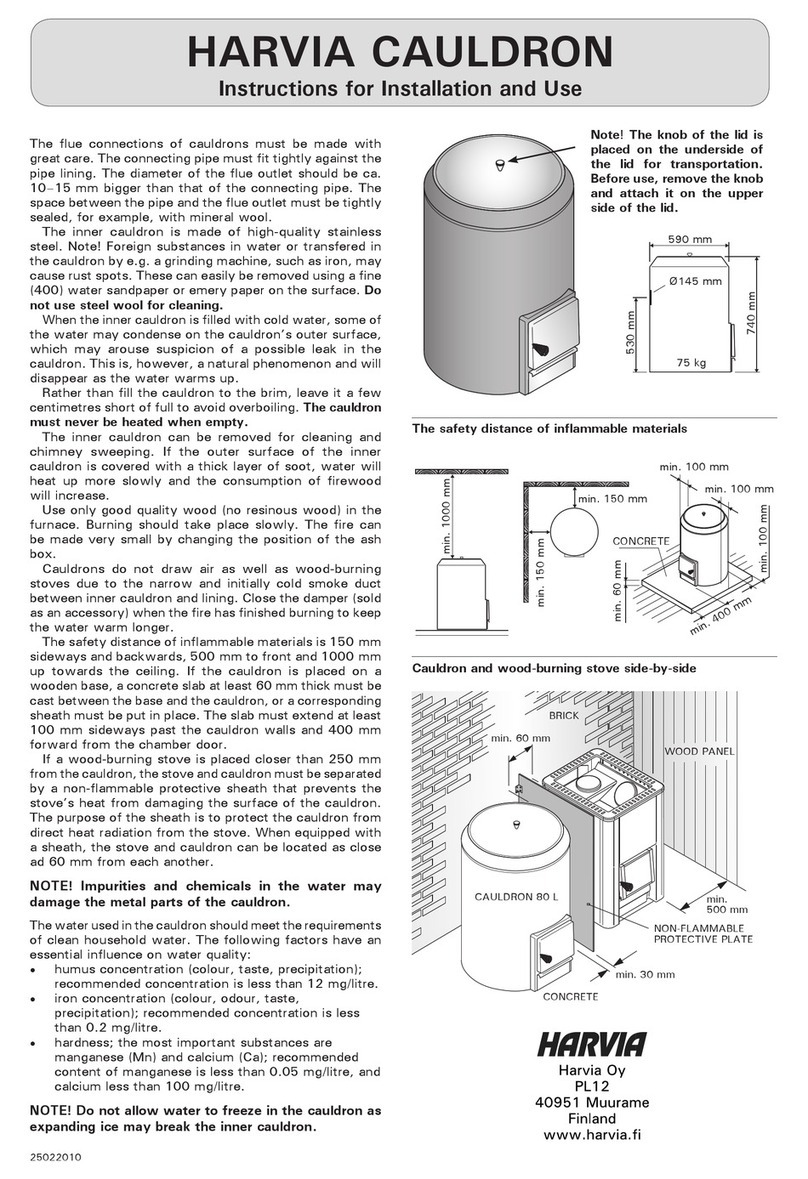 Harvia CAULDRON Instructions for installation and use Harvia CAULDRON Instructions for installation and use