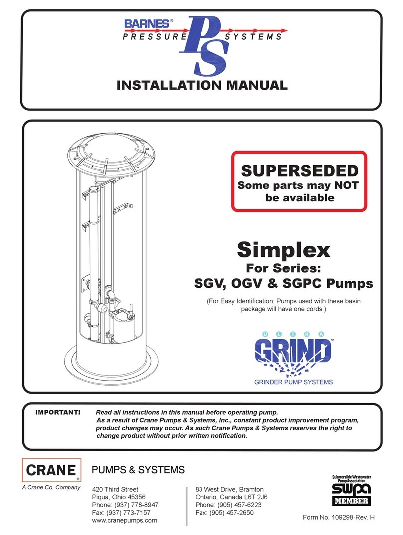 Crane Barnes SGV Series installation manual
