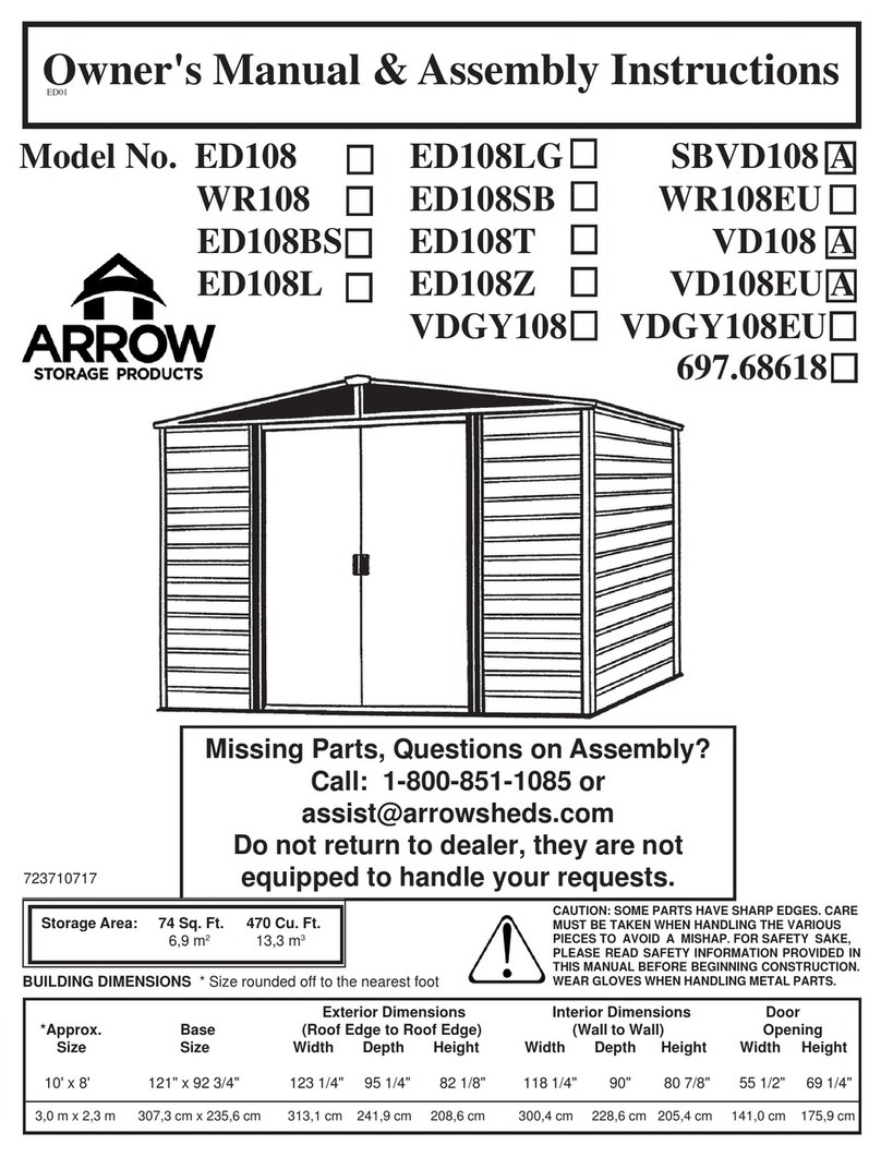 Arrow Storage Products ED108 Owner's manual & assembly instructions