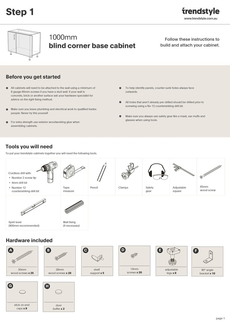 Trendstyle 1000mm Assembly instructions Trendstyle 1000mm Assembly instructions