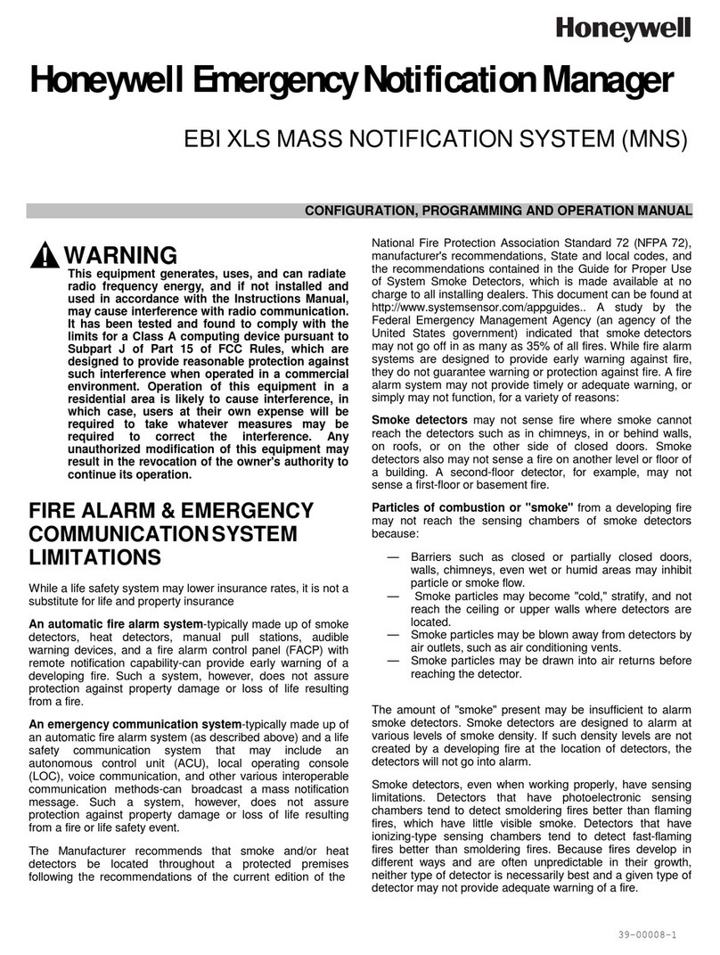 Honeywell EBI XLS MASS NOTIFICATION SYSTEM Configuration, Preset Setup, Operation Honeywell EBI XLS MASS NOTIFICATION SYSTEM Configuration, Preset Setup, Operation
