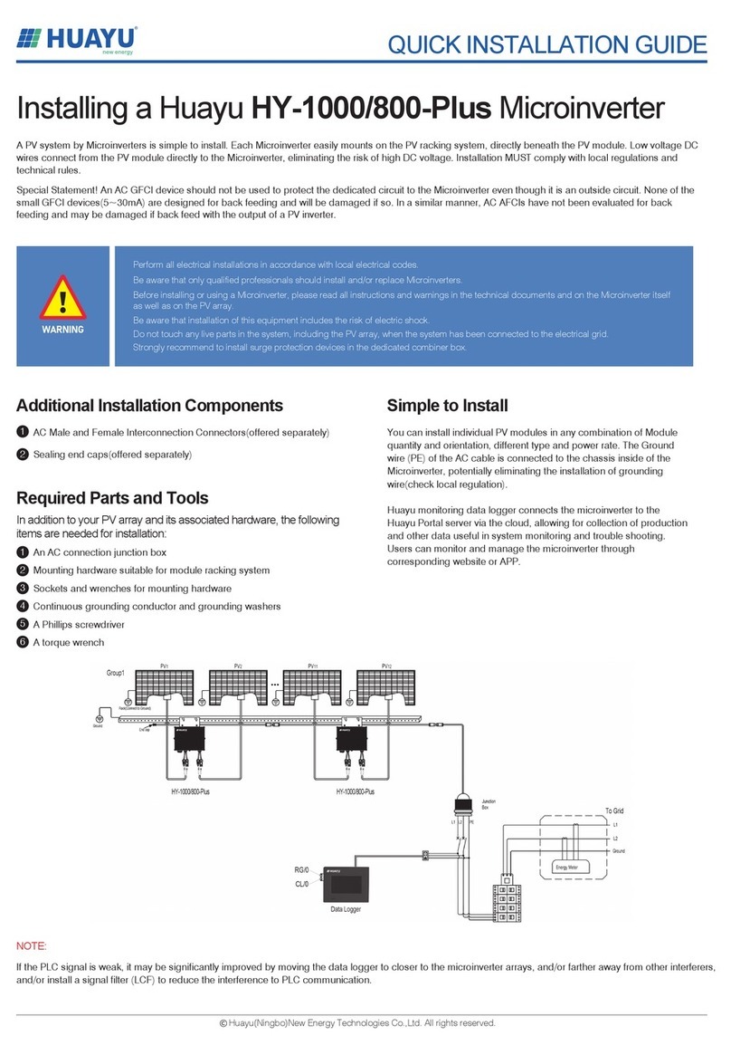 Huayu HY-1000-Plus Quick installation guide Huayu HY-1000-Plus Quick installation guide