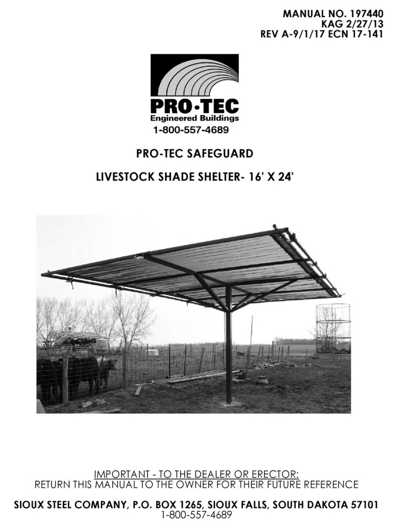 Pro-tec SAFEGUARD LIVESTOCK SHADE SHELTER 16' X 24' manual