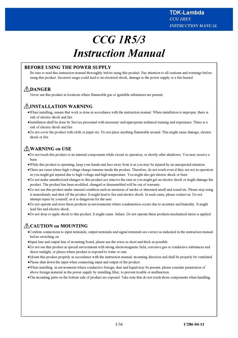 TDK-Lambda CCG 1R5/3 User manual