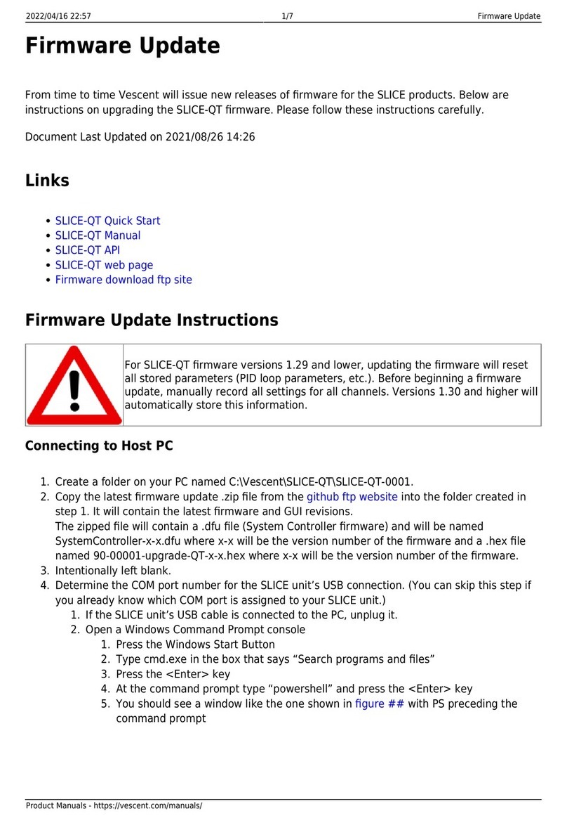 Vescent Photonics SLICE-QT Firmware update Vescent Photonics SLICE-QT Firmware update
