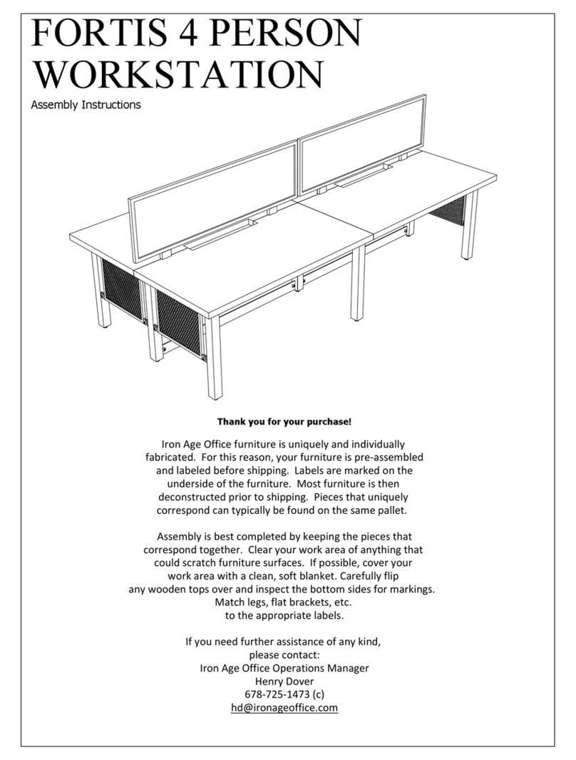 Iron Age Office FORTIS 4 PERSON L-SHAPE WORKSTATION Assembly instructions Iron Age Office FORTIS 4 PERSON L-SHAPE WORKSTATION Assembly instructions
