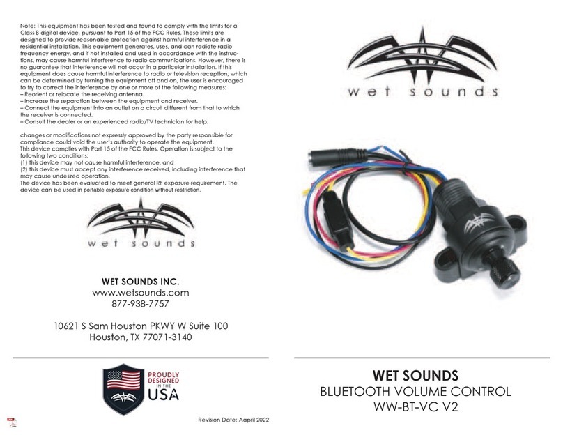 Wet Sounds WW-BT-VC V2 quick start guide