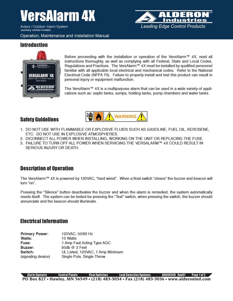 Alderon Industries VersAlarm 4X User manual Alderon Industries VersAlarm 4X User manual