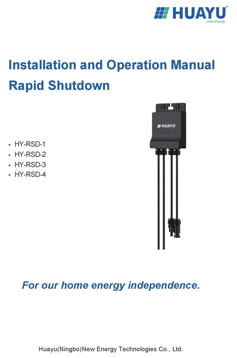 Huayu HY-RSD-1 Installation and operation manual