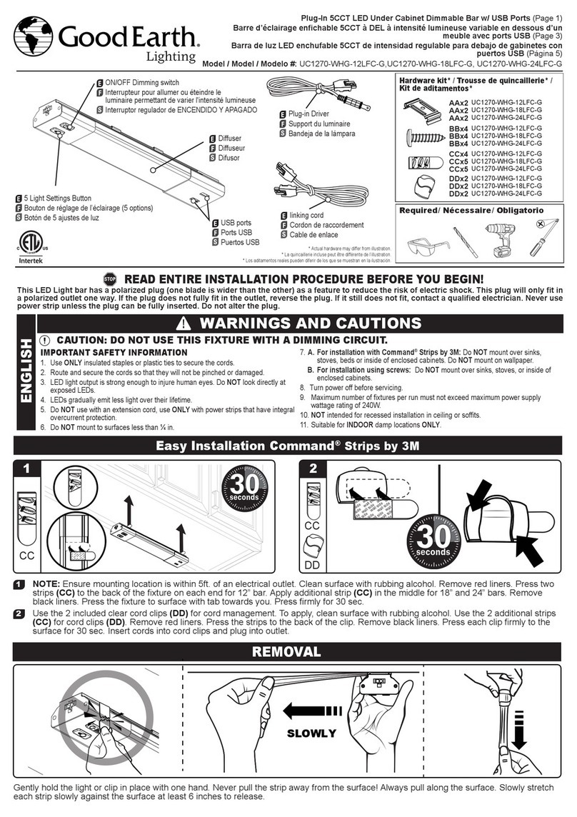Good Earth Lighting UC1270-WHG-12LFC-G INSTALLATION PROCEDURE