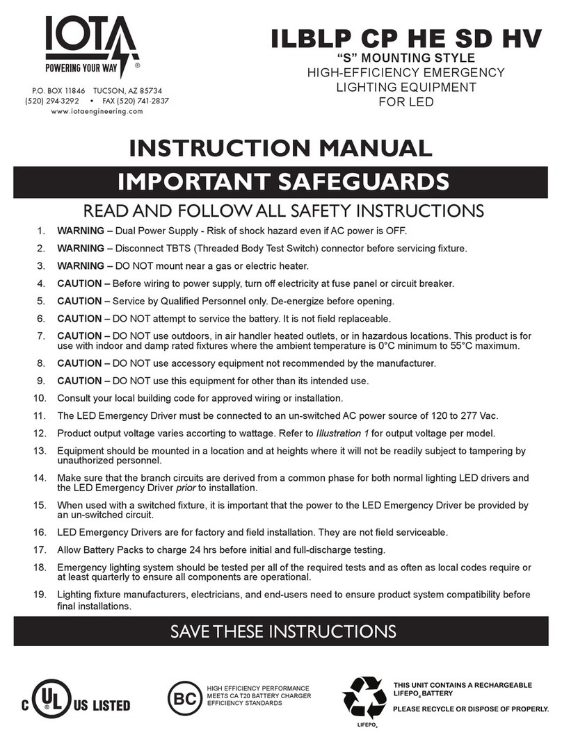 IOTA ILBLP CP HE SD HV instruction manual