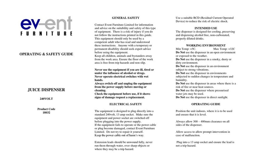 Event Furniture 240VOLT Operating & safety guide