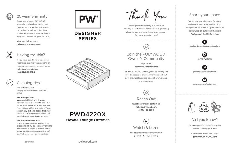Polywood Designer Series quick start guide Polywood Designer Series quick start guide