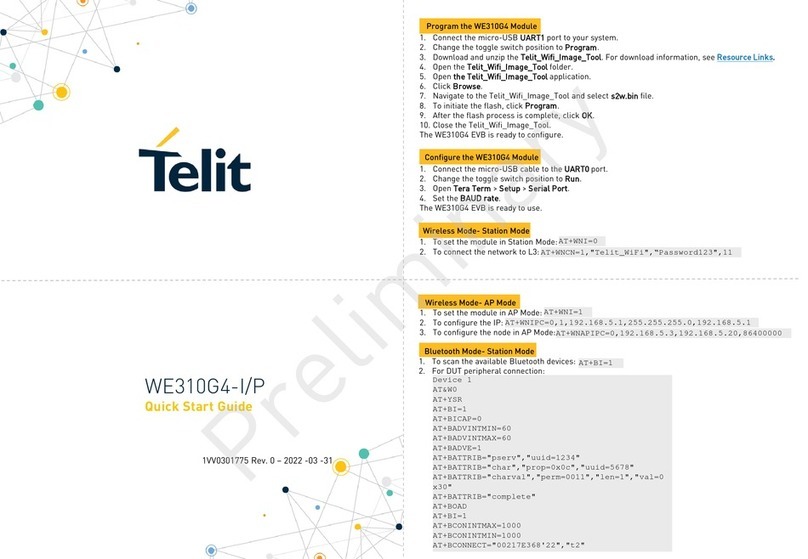 Telit Wireless Solutions WE310G4-I/P quick start guide