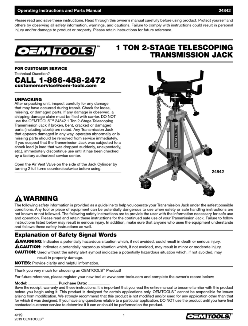OEM Tools 24842 Service manual