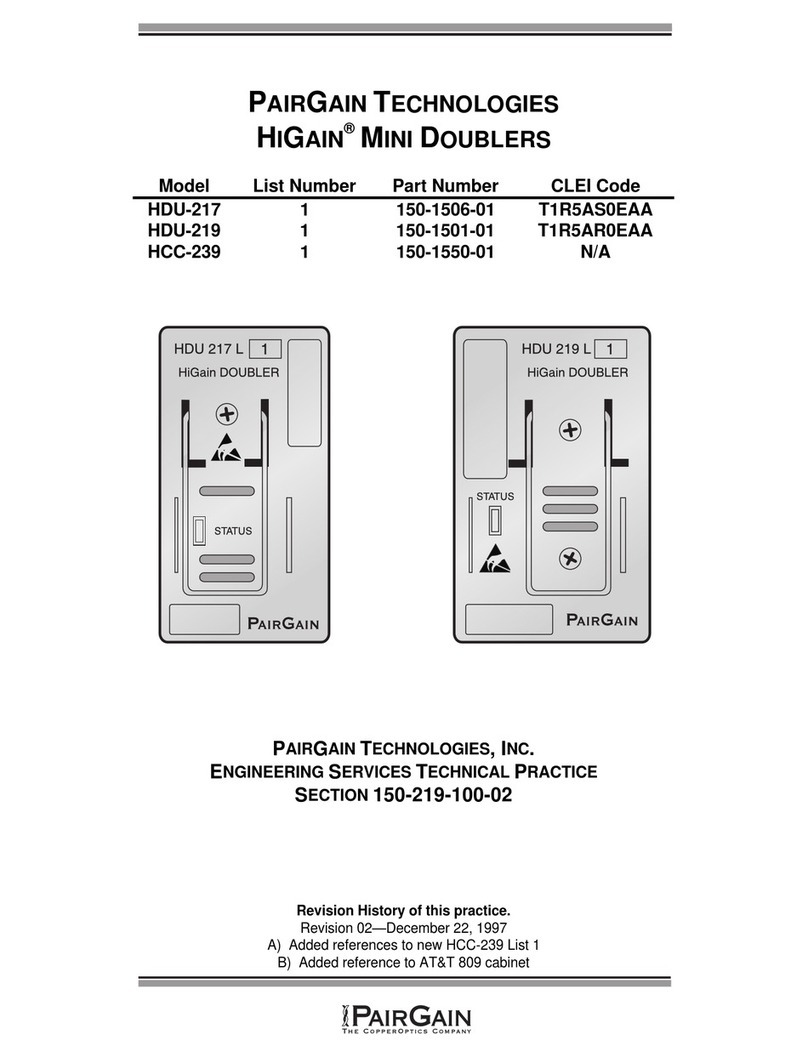 PairGain HiGain HDU-217 manual