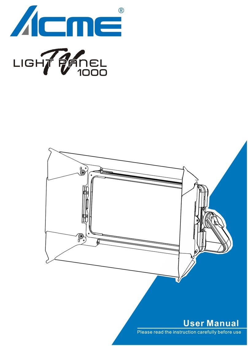 ACME LIGHT PANEL 1000 User manual