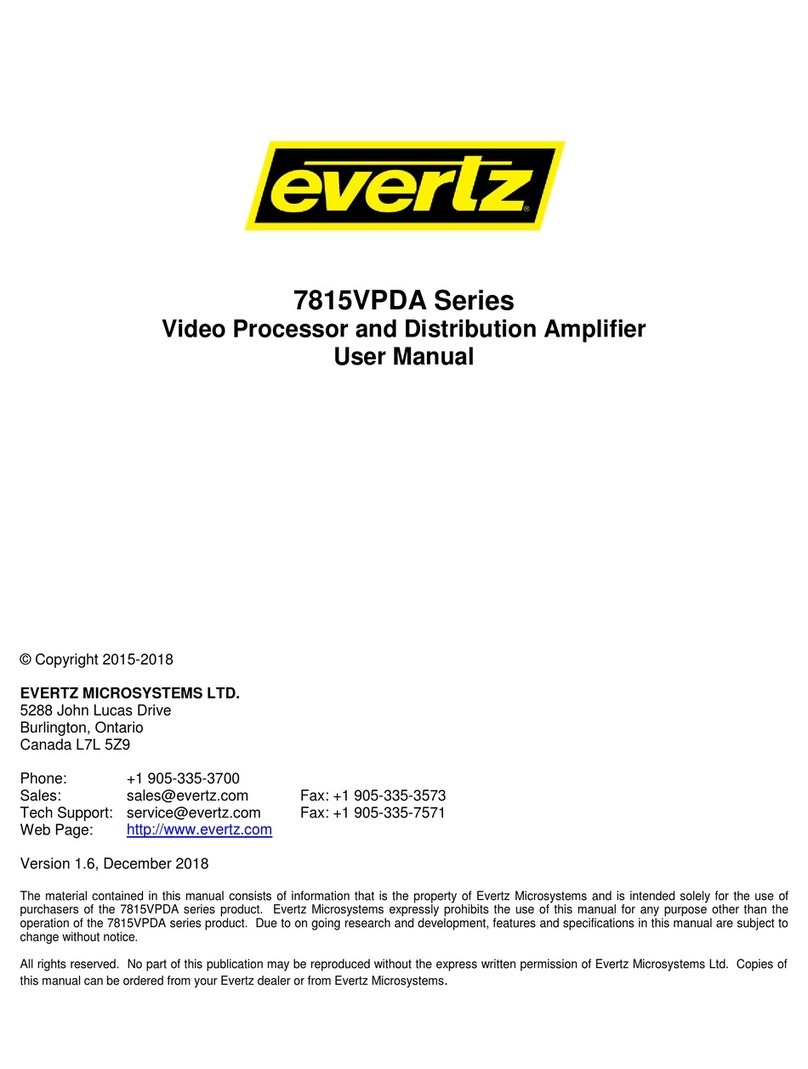 evertz 7815VPDA Series user manual