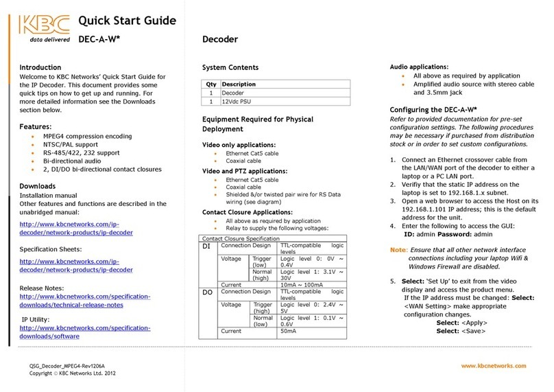 KBC DEC-A-W User manual