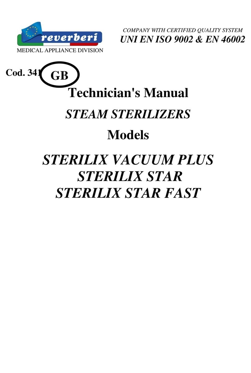 Reverberi STERILIX VACUUM PLUS User manual Reverberi STERILIX VACUUM PLUS User manual