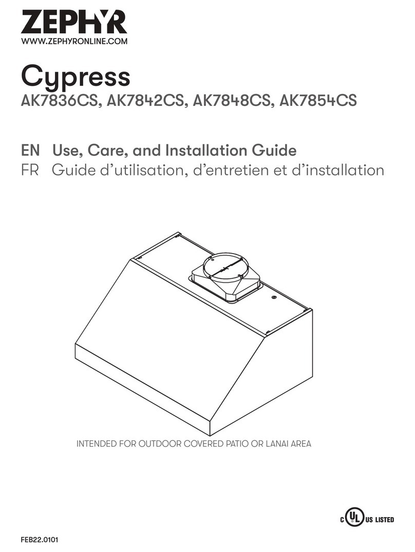 Zephyr Cypress AK7836CS Use, care and installation guide