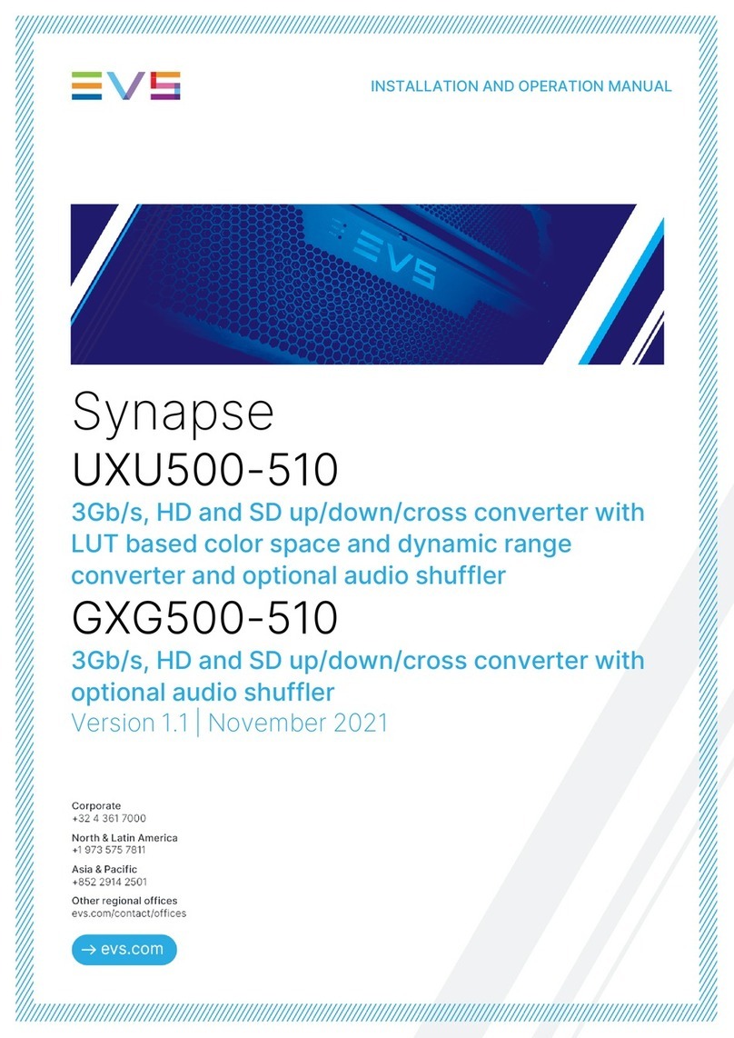 EVS Synapse UXU500 Installation and operation manual
