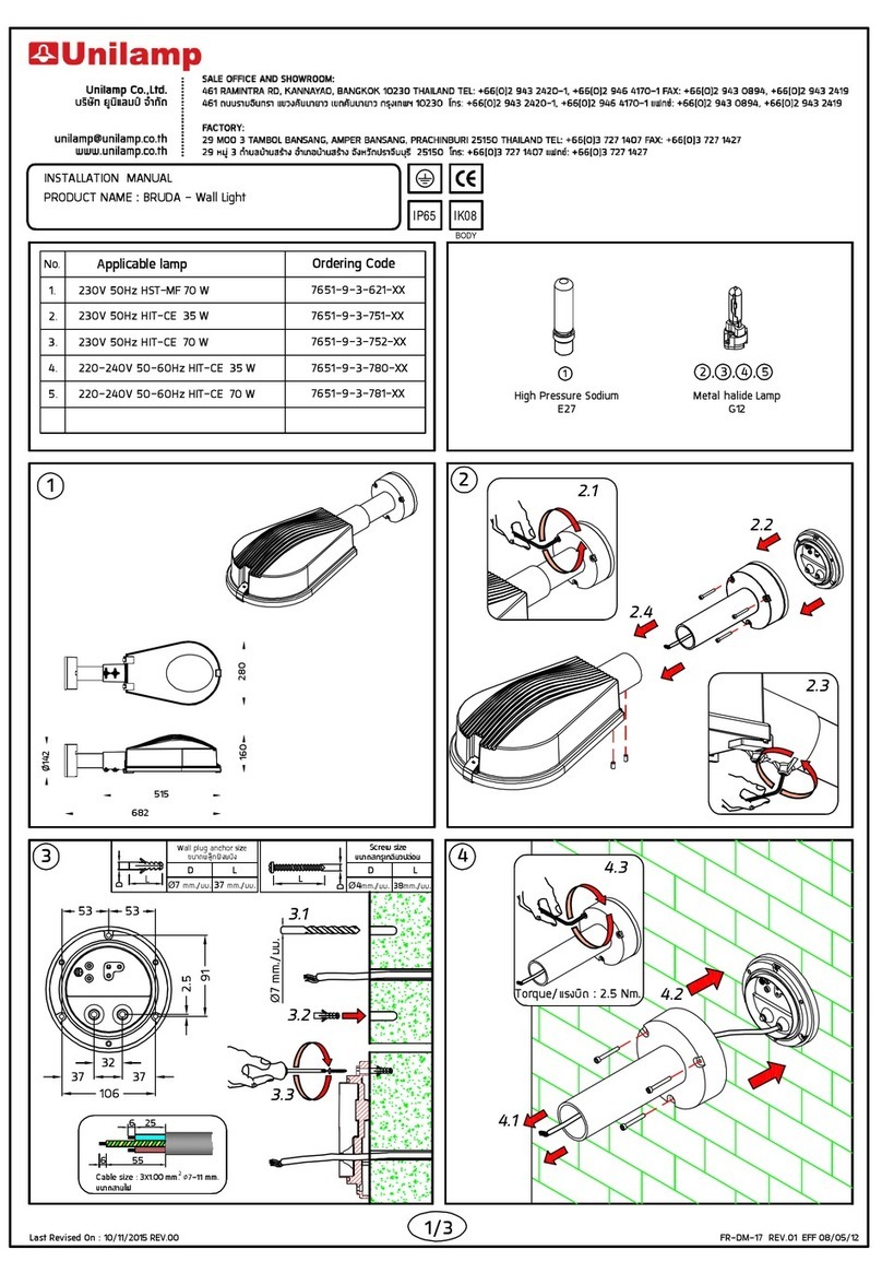 Unilamp BRUDA User manual Unilamp BRUDA User manual